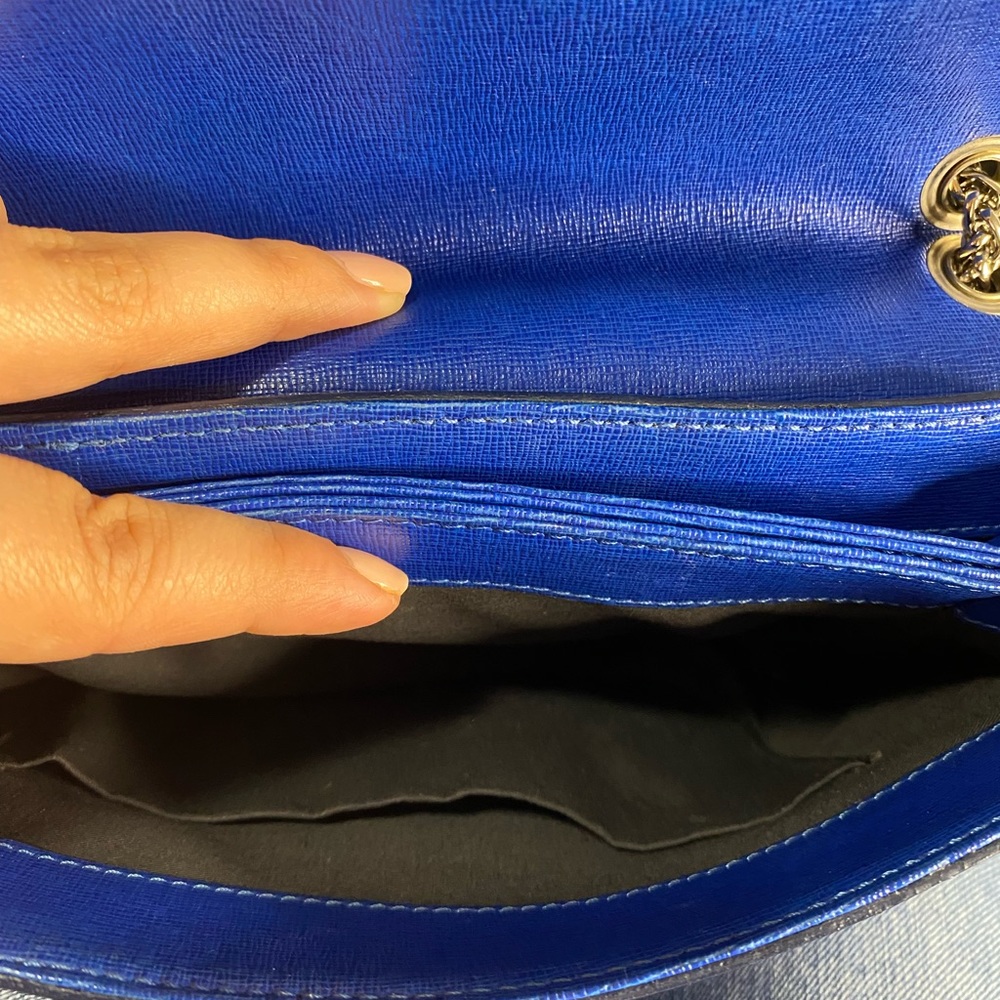 Daniela Fargion Genuine Leather Blue Handbag, Made in Italy - Picture 8 of 12